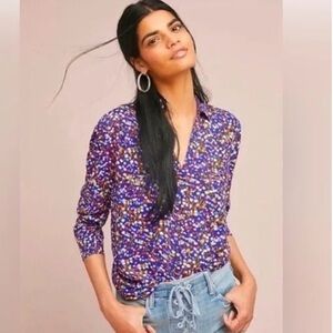Anthropologie Conversations Limited Edition Floral Print Blouse